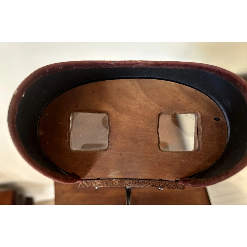 Antique c1900 Keystone Stereoscope Viewer 120+ Stereoview Photo Cards World